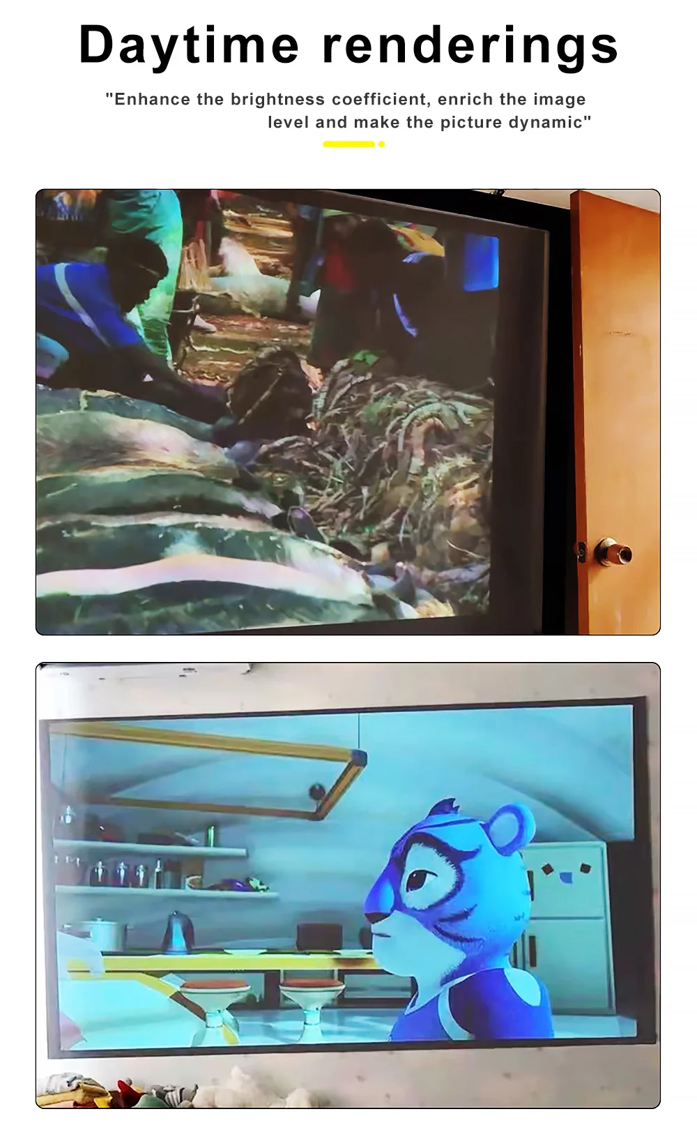 Portable Projector Screen High Brightness 16:9 Metal Anti Light Curtain 84 100 120 133 150 Inches Home Outdoor Office 4K