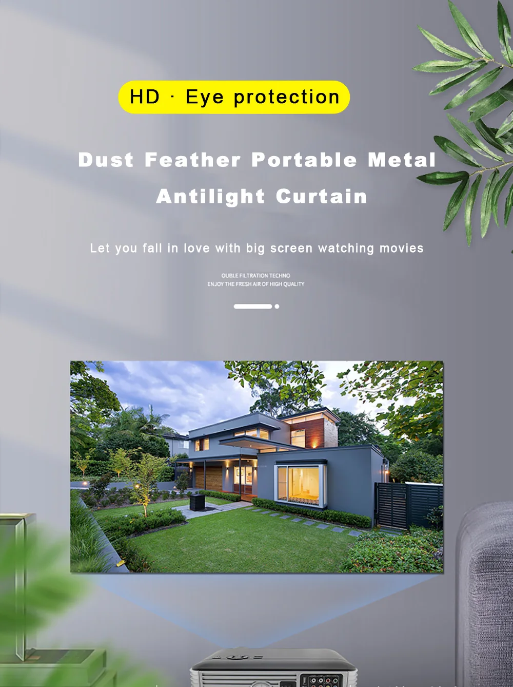 Portable Projector Screen High Brightness 16:9 Metal Anti Light Curtain 84 100 120 133 150 Inches Home Outdoor Office 4K