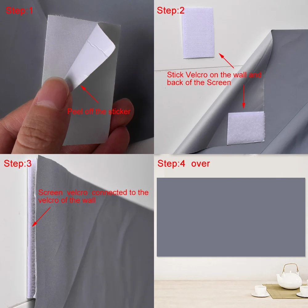 Portable Projector Screen High Brightness 16:9 Metal Anti Light Curtain 84 100 120 133 150 Inches Home Outdoor Office 4K
