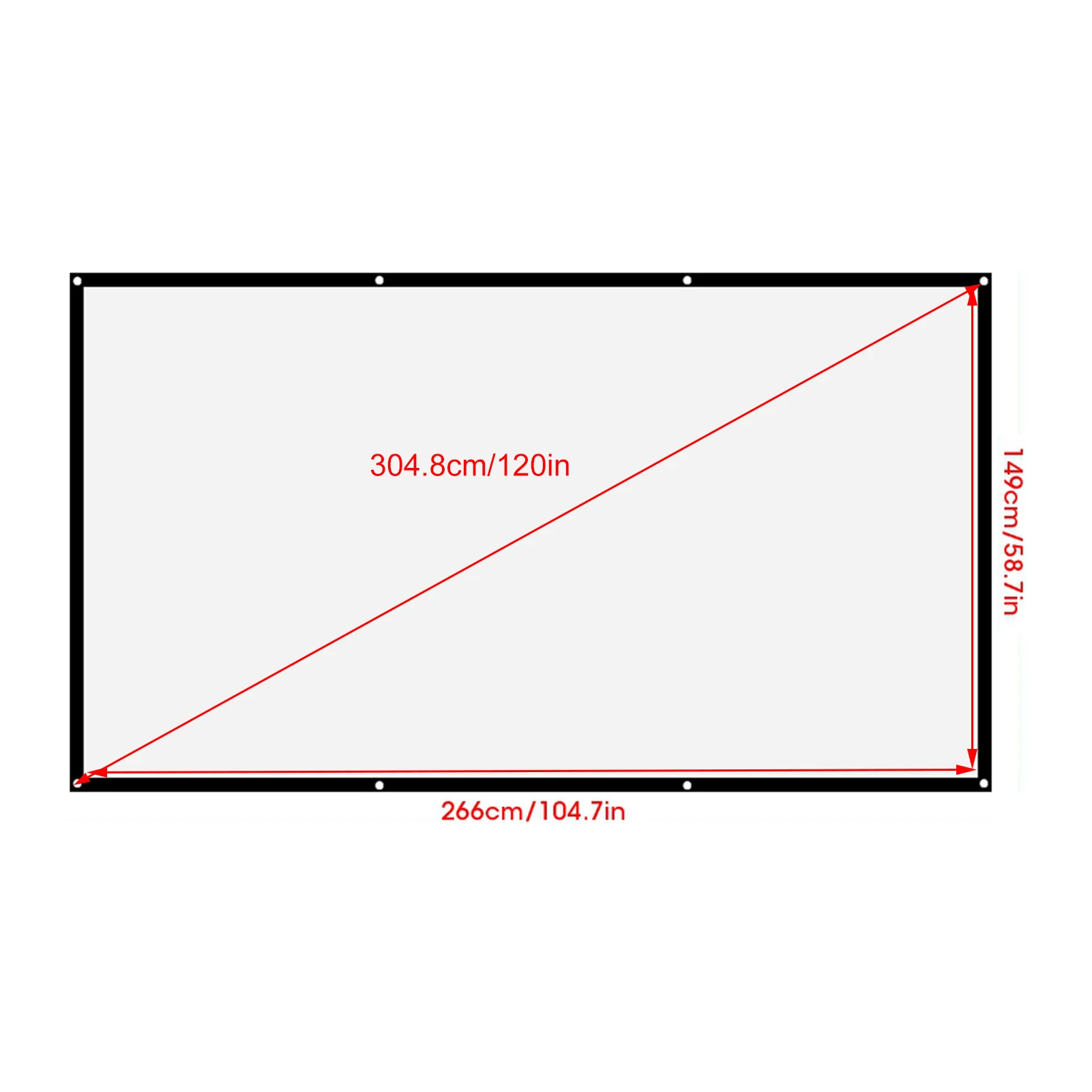 40/60/72/84/100/120 Inch Projector Screen 16:9 Home Cinema Theater Movie High Density Outdoor Camp Portable Projector Screen