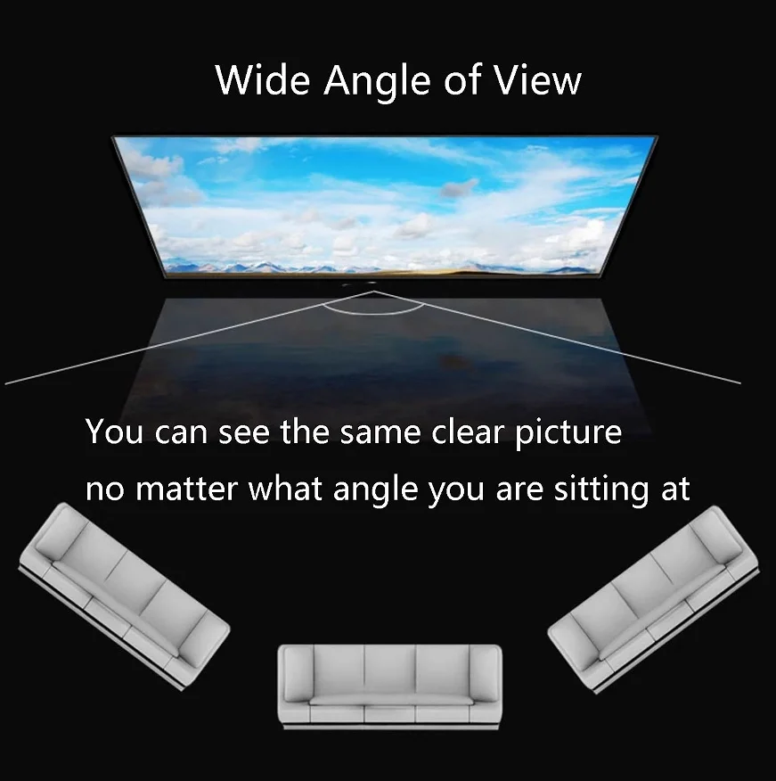 XIAOHUI 100-inch 16:9 Foldable, Wrinkle-Resistant, Washable Wall-Mounted Projector with a White Screen Suitable for Both Indoor