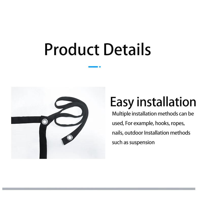 16: 9 Portable Foldable White Soft Screen, 60-150 Inch High-Definition Wall Mounted Extended Projection Screen