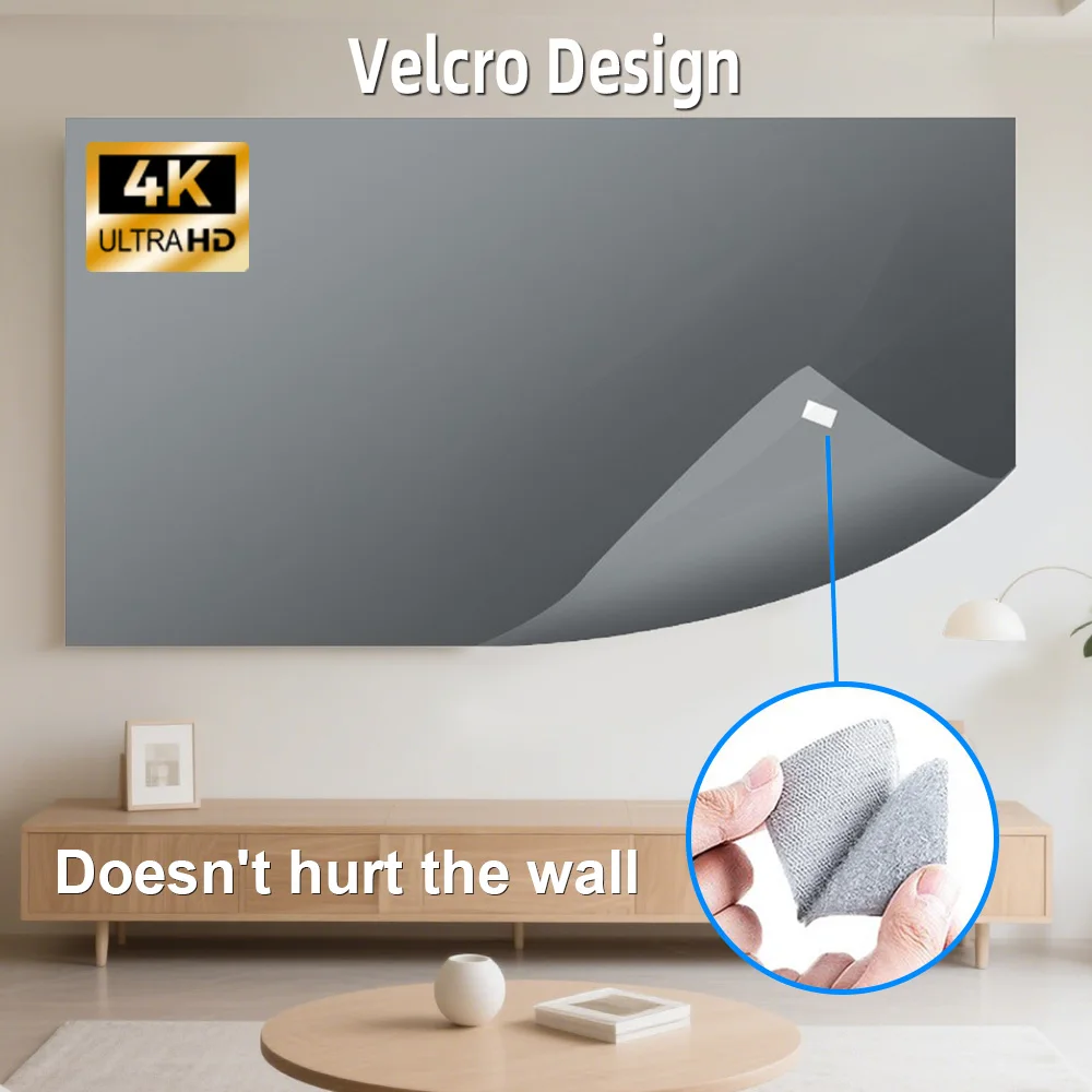 Velec Portable Anti-Light Projector Screen 60/120 Inches Wrinkle-Free Foldable Universal for Home Outdoor Office Accessories