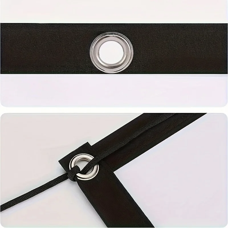 16: 9 High-Definition Home Projection Screen Wall Mounted Simple Screen, Thickened Version with Rope and Hook 60-150 Inches