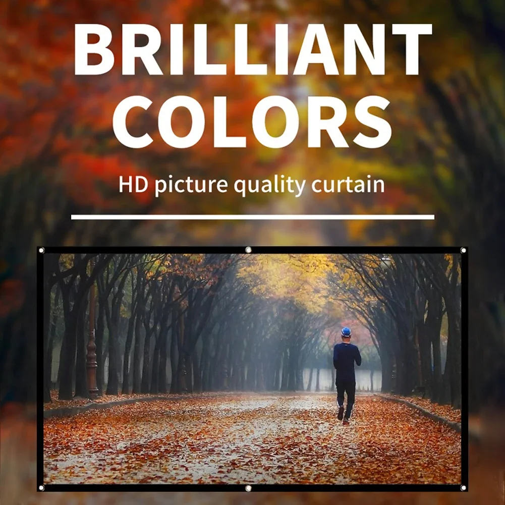 Projector Screen Curtain Video Projector Screen Anti-Light 60 72 84 100 120 150 inch Projection Screen for Home Office KTV