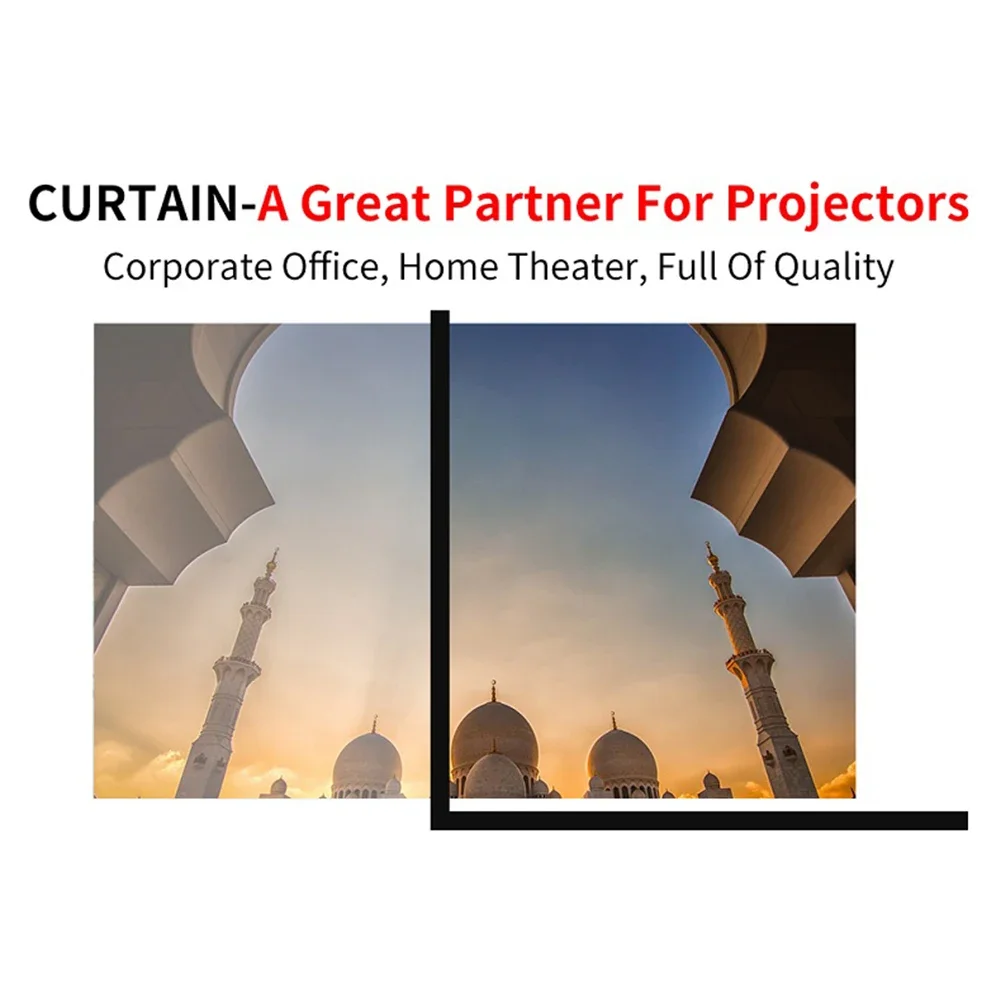 Projector Screen Curtain Video Projector Screen Anti-Light 60 72 84 100 120 150 inch Projection Screen for Home Office KTV
