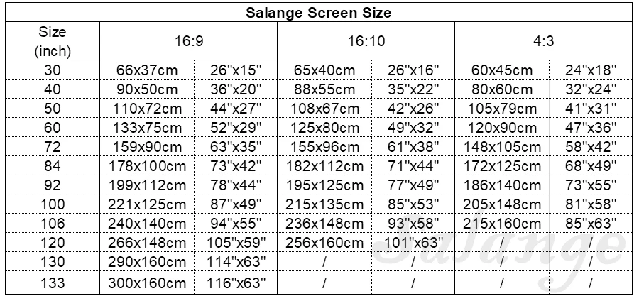 Salange Projector Screen ,60 84 100 Inch Reflective Fabric Cloth Projection Screen For YG300 Projetor XGIMI DLP LED Home Theater