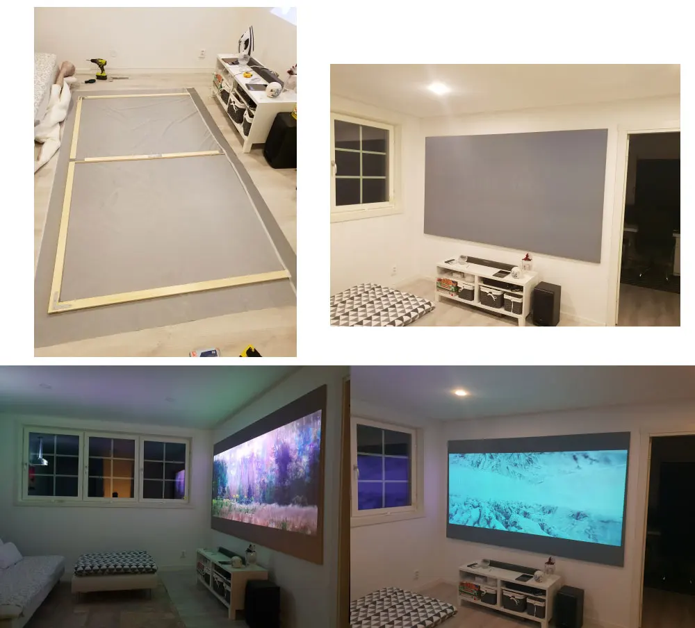 Salange Projector Screen ,60 84 100 Inch Reflective Fabric Cloth Projection Screen For YG300 Projetor XGIMI DLP LED Home Theater