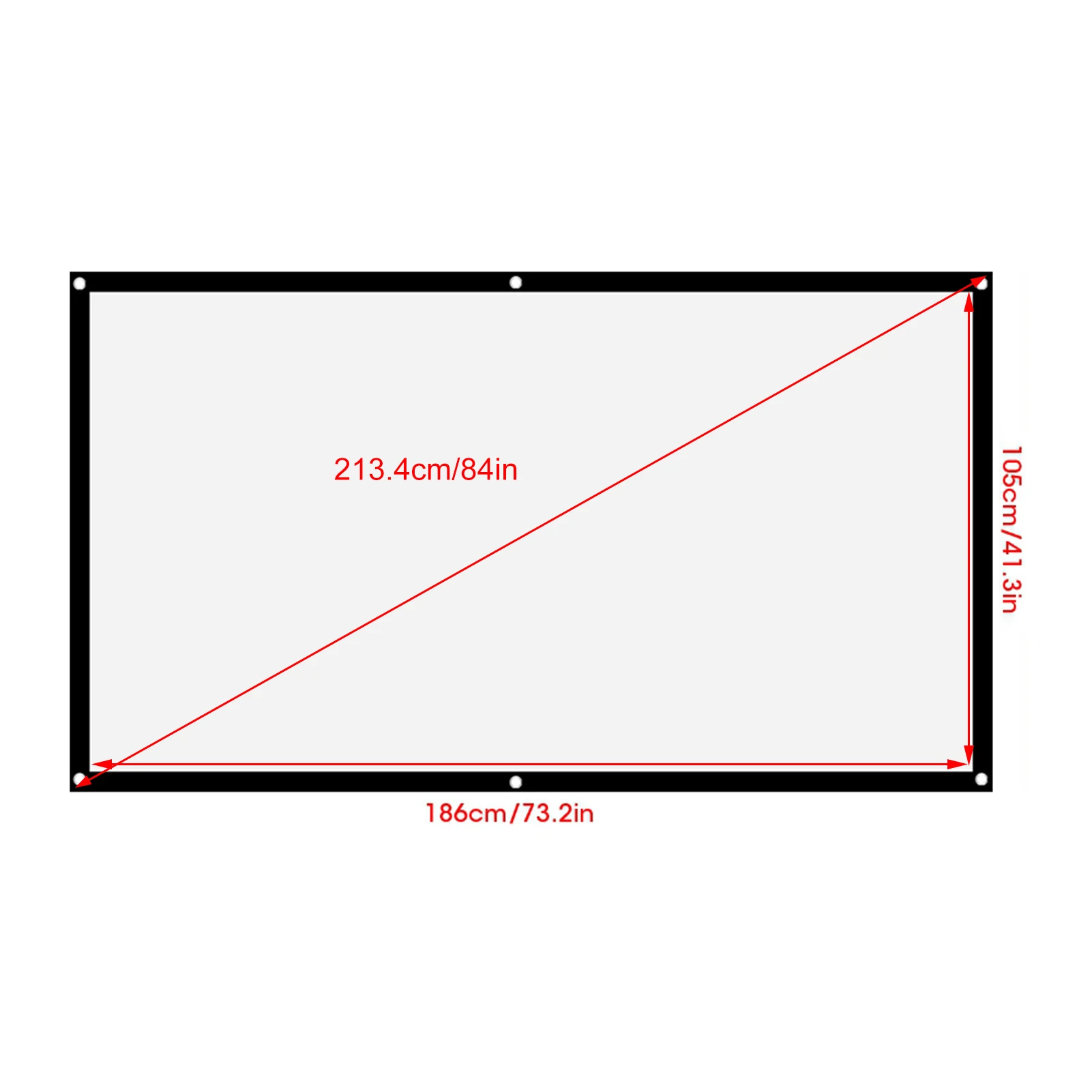 White Projection Screens 16:9 Thicken Portable Non Crease Soft White Polyester Projector Curtain Projection Screen