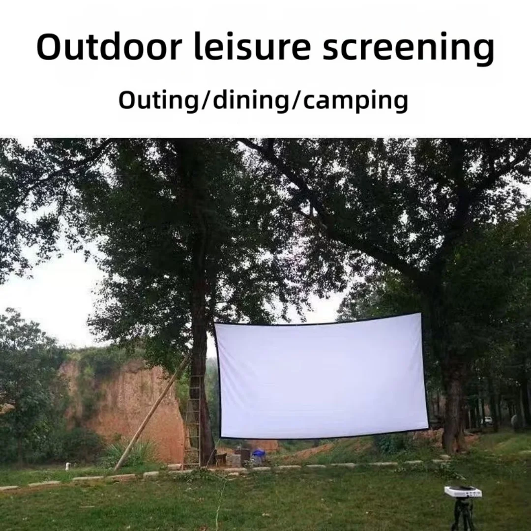 16:9 Projection Folding Screen Portable HD Mini Projector Movie Cloth Home Office Outdoor Projection Screen Multi-size Selection