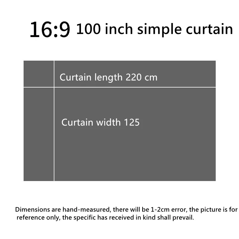 XIAOHUI Projector Screen Simple 16:9 Anti-Light Curtain 60/72/84/100/110/120/133/150 Inches Home Outdoor Office Portable 3d HD