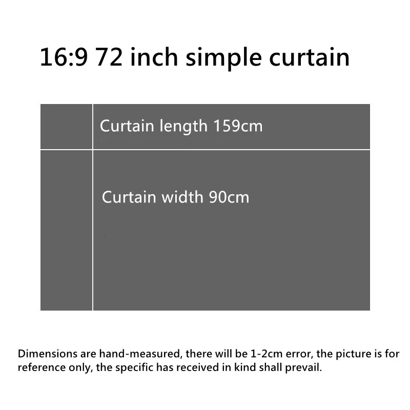 XIAOHUI Projector Screen Simple 16:9 Anti-Light Curtain 60/72/84/100/110/120/133/150 Inches Home Outdoor Office Portable 3d HD