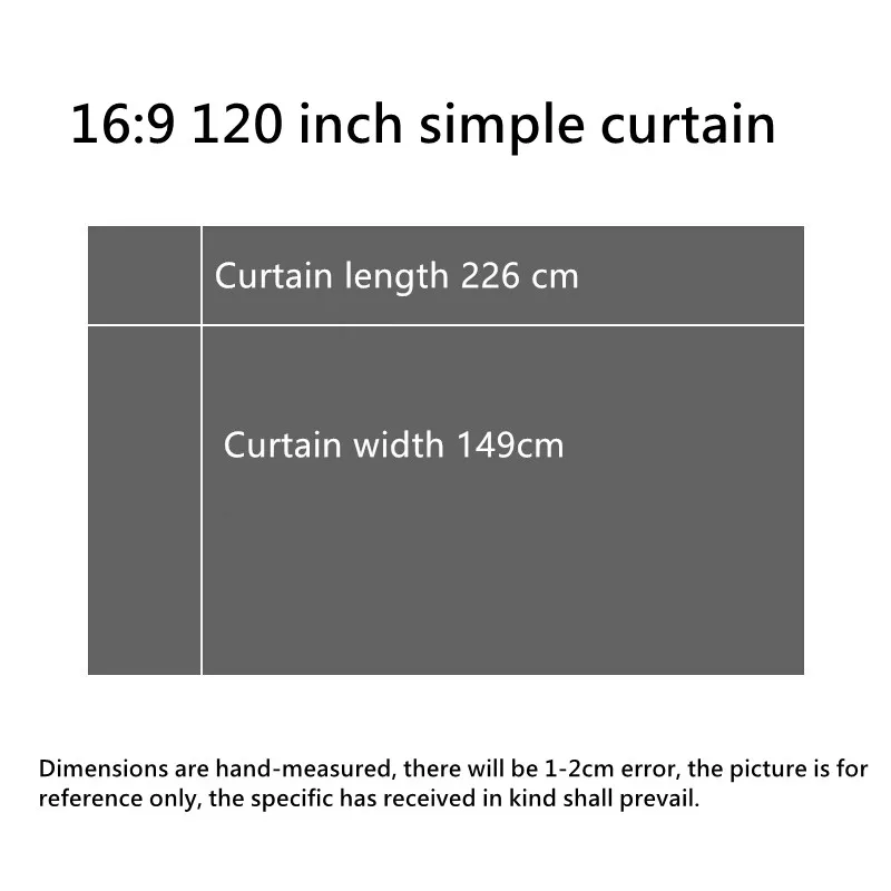 XIAOHUI Projector Screen Simple 16:9 Anti-Light Curtain 60/72/84/100/110/120/133/150 Inches Home Outdoor Office Portable 3d HD