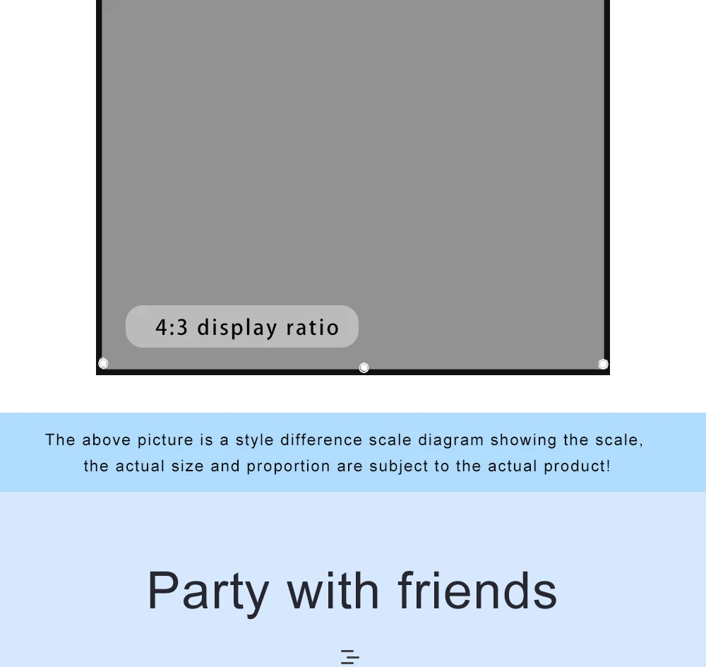 LEJIADA New 16:9 Anti-Light Projector Screen Black Border With Holes Metal Grey Portable ±30° Wide Viewing Angle Home 60-133Inch