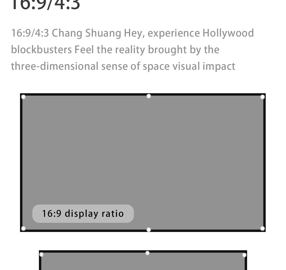 LEJIADA New 16:9 Anti-Light Projector Screen Black Border With Holes Metal Grey Portable ±30° Wide Viewing Angle Home 60-133Inch