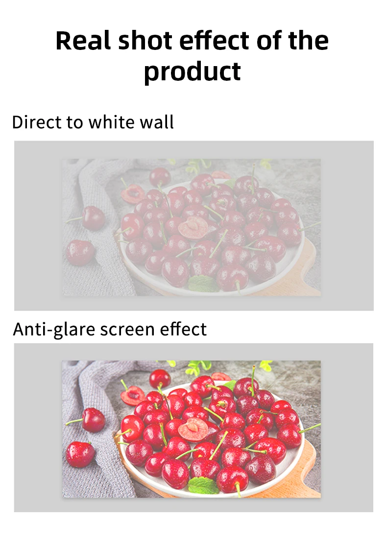 16:9 Cinema-Grade Anti-Grey Anti-Glare Projector Screen High Gain Matte Projection Screen Foldable Soft Screen for Home Theater