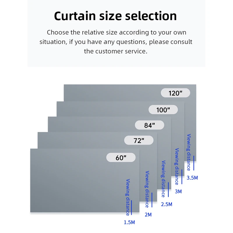 16:9 Cinema-Grade Anti-Grey Anti-Glare Projector Screen High Gain Matte Projection Screen Foldable Soft Screen for Home Theater