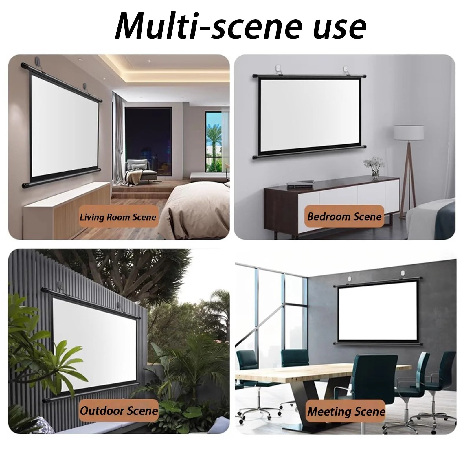110-Inch 16:9 Projection Screen - Washable, Wrinkle-Resistant, Portable - for Home, Indoor and Outdoor Movie Viewing.