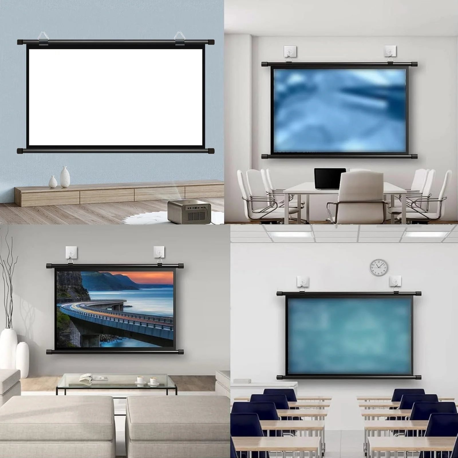110-Inch 16:9 Projection Screen - Washable, Wrinkle-Resistant, Portable - for Home, Indoor and Outdoor Movie Viewing.