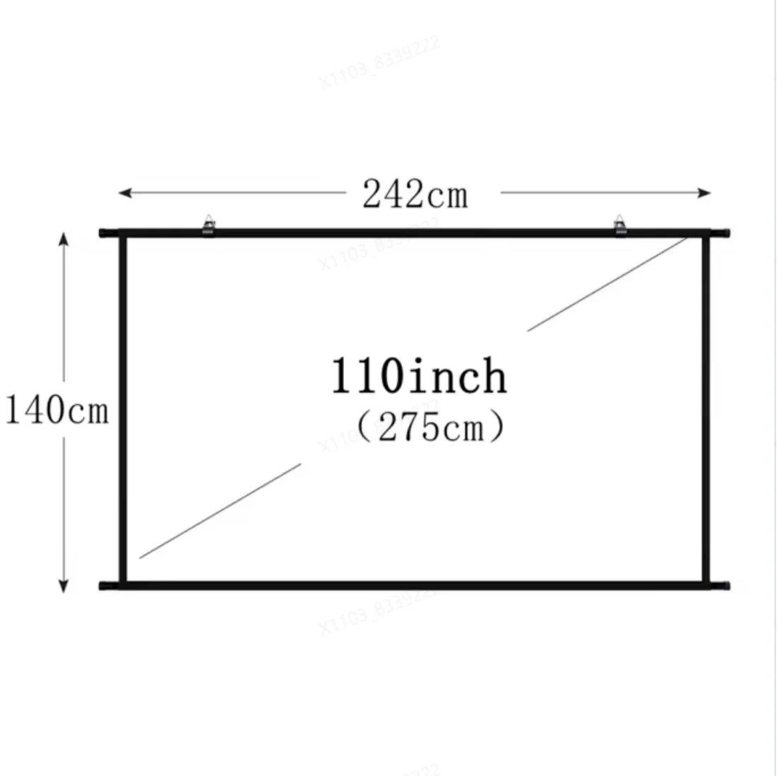 110-Inch 16:9 Projection Screen - Washable, Wrinkle-Resistant, Portable - for Home, Indoor and Outdoor Movie Viewing.