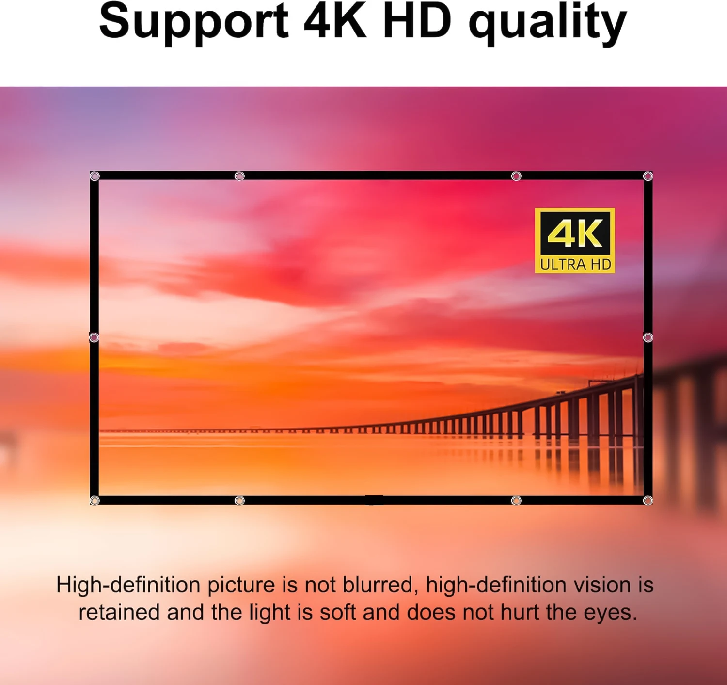 120 inch Projector Screen 16:9 Foldable Anti-Crease Portable Projector Movies Screens for Home Theater Indoor Outdoor Camping
