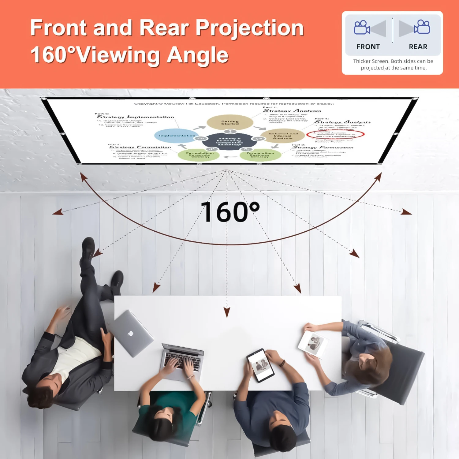 120 inch Projector Screen 16:9 Foldable Anti-Crease Portable Projector Movies Screens for Home Theater Indoor Outdoor Camping