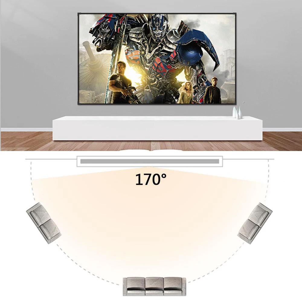 60 100 120 150Inch Simple Foldable Projector Screen 16:9 Outdoor 4K Full HD Projection Screen Curtain for Home Theater for HY300