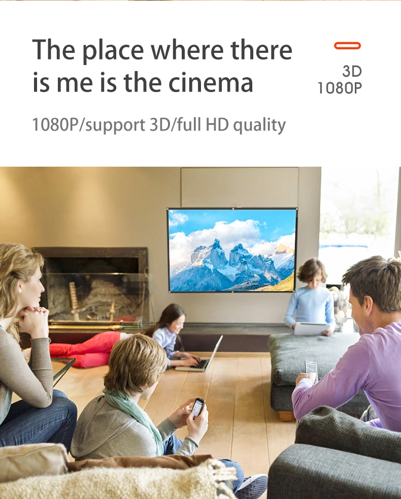 VEIDADZ 60-200 inch Portable Foldable Projector Screen High Density White No Creases Soft Projection Screen 16:9 Indoor Outdoor