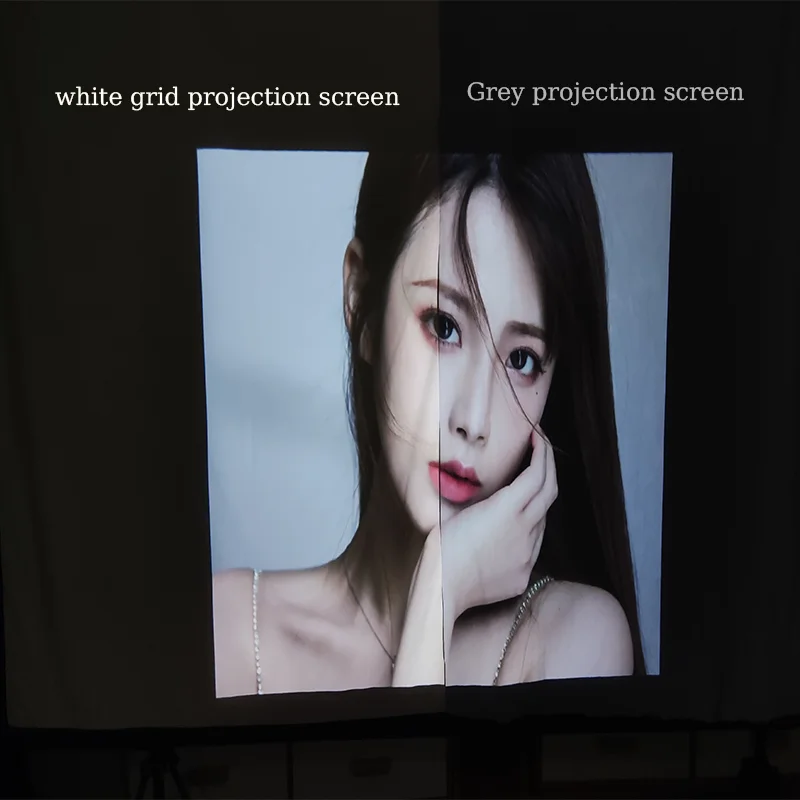 ZHNUWIE Projector Screen White Grid Anti-Light 16:9 Projection Screen For Home 72 84 100 120 133 Inch Portable Reflective Cloth
