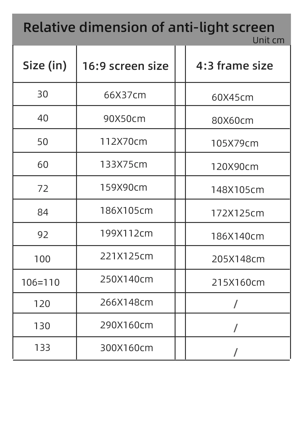 LEJIADA Projector Screen 60-133 Inch Metal Grey Anti-Light Foldable Portable Projection Screen for Home Party Office Classroom