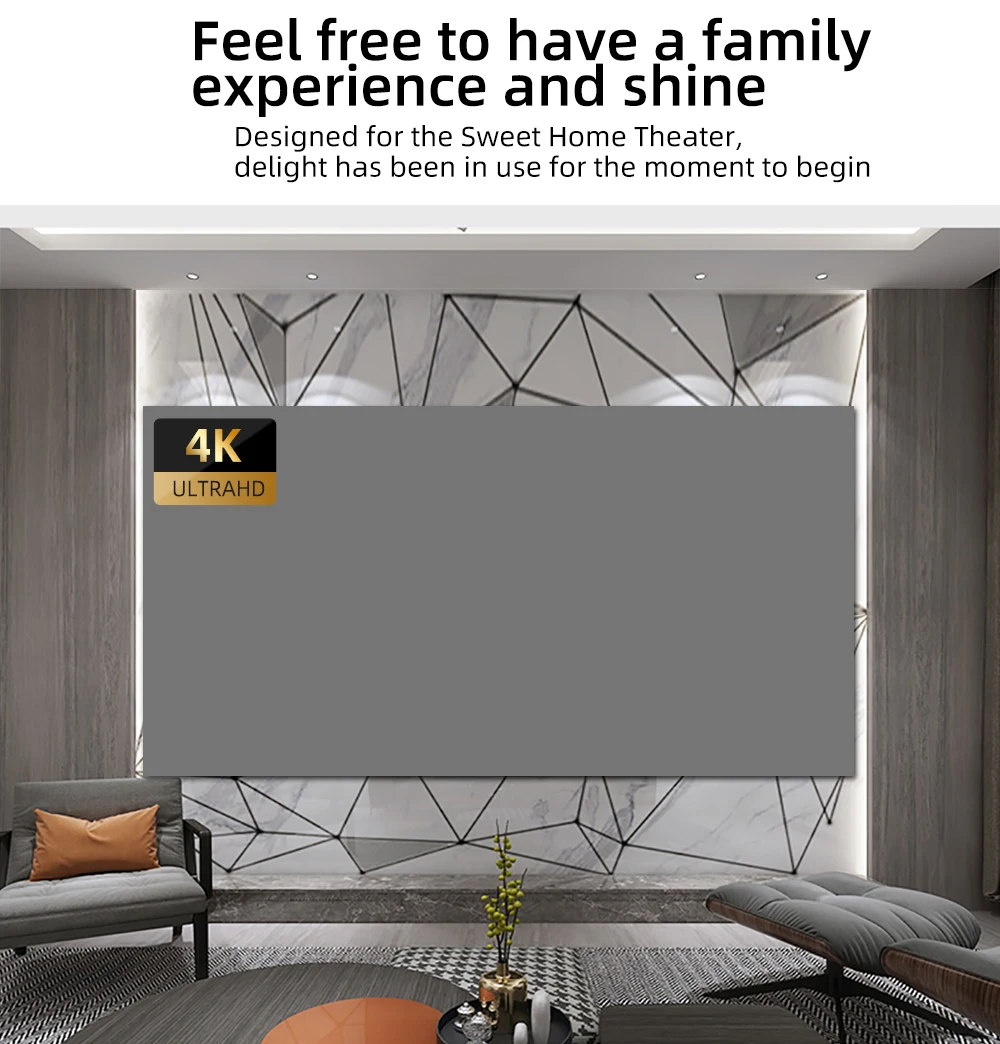 LEJIADA Projector Screen 60-133 Inch Metal Grey Anti-Light Foldable Portable Projection Screen for Home Party Office Classroom