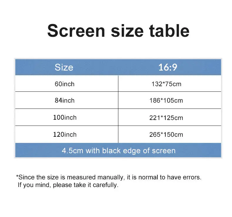 LEJIADA 16:9 Single Bracket Wall Mount 2-in-1 Milk Silk Projector Screen 160° Viewing Angle Indoor Outdoor 60/84/100/120 Inch