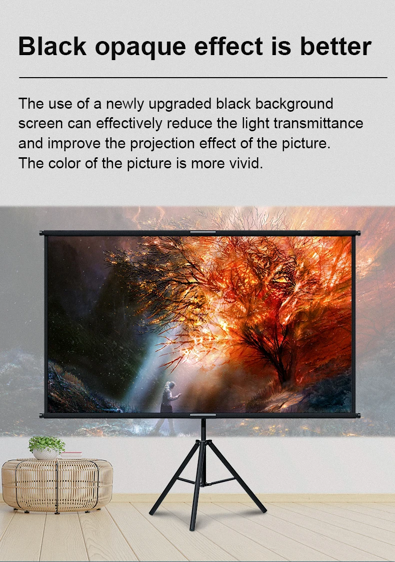 LEJIADA 16:9 Single Bracket Wall Mount 2-in-1 Milk Silk Projector Screen 160° Viewing Angle Indoor Outdoor 60/84/100/120 Inch
