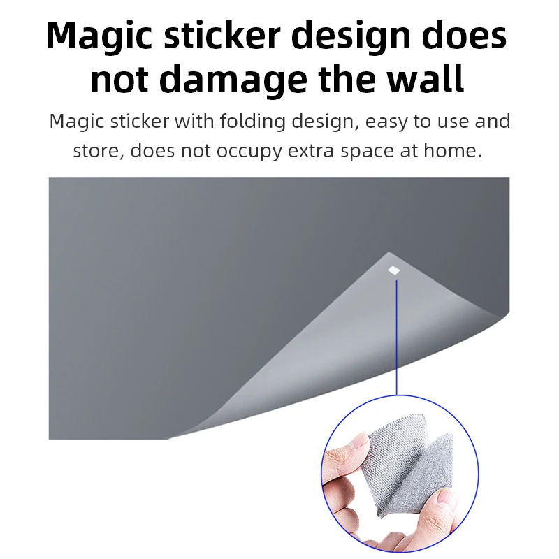 150 Inch 16:9 Foldable Projector Screen 4K 1080P, 160° Wide View Wrinkle Free Projection Screen, No Drill Wall Mount with Hooks