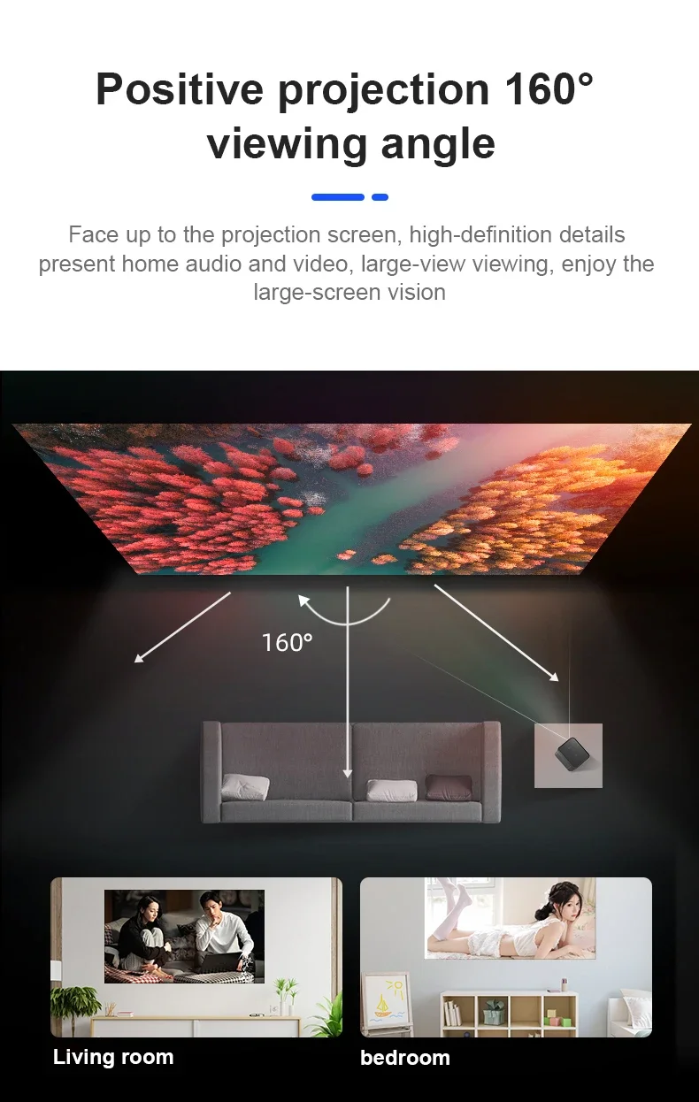 LEJIADA Portable Black Background Milk Silk Projection Screen No Crease Its Effect Is Equivalent to a 60–150 Inch White Wall