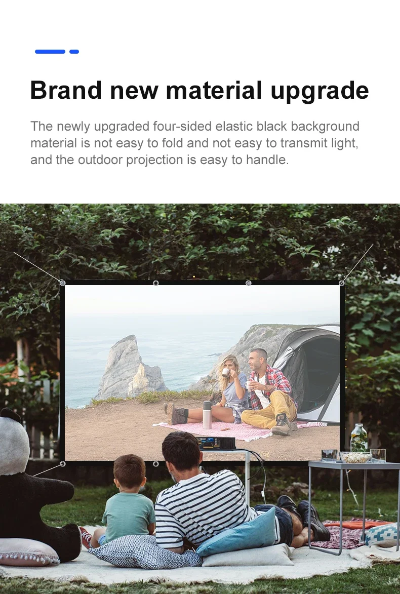 LEJIADA Portable Black Background Milk Silk Projection Screen No Crease Its Effect Is Equivalent to a 60–150 Inch White Wall