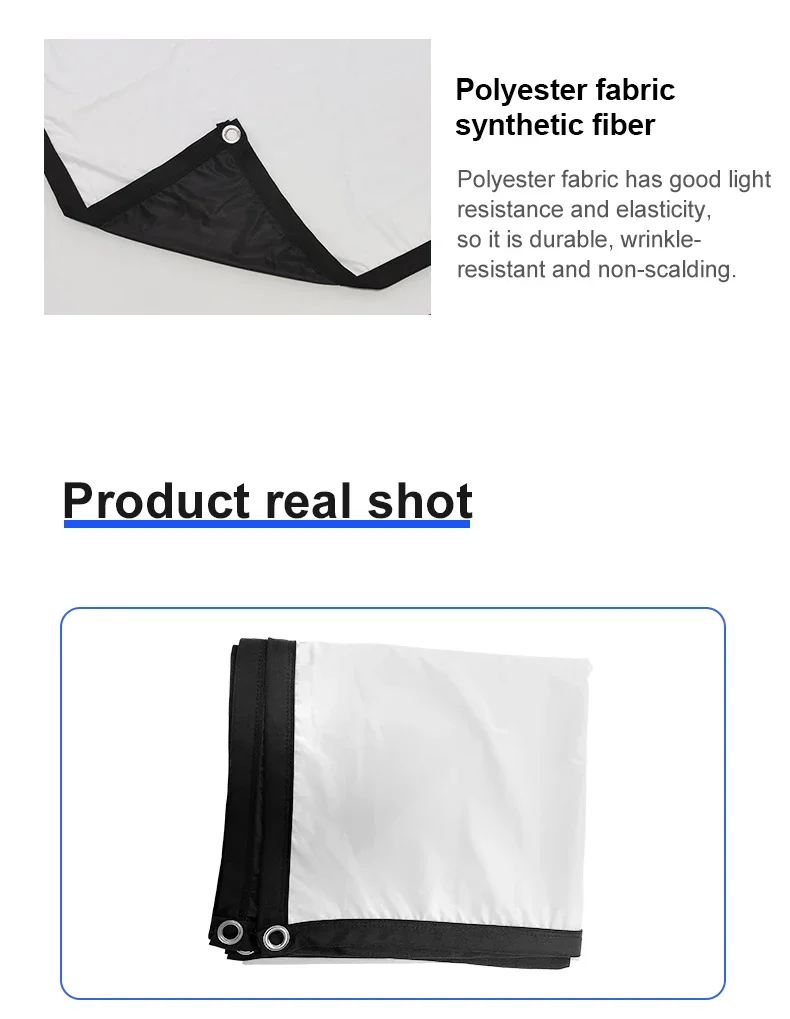 LEJIADA Portable Black Background Milk Silk Projection Screen No Crease Its Effect Is Equivalent to a 60–150 Inch White Wall