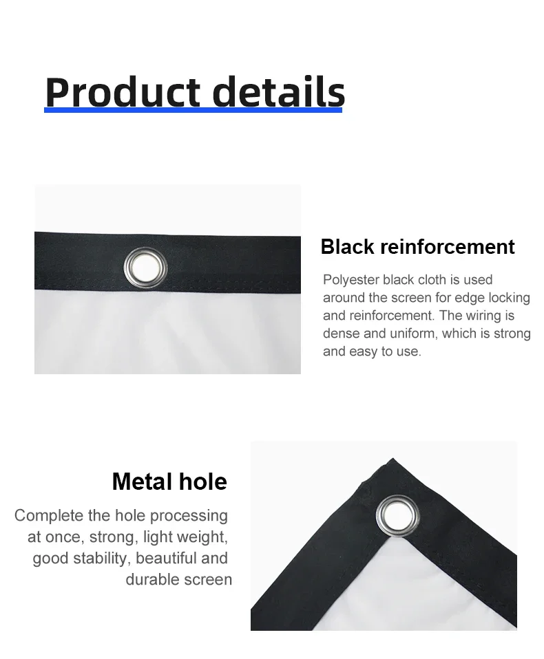 LEJIADA Portable Black Background Milk Silk Projection Screen No Crease Its Effect Is Equivalent to a 60–150 Inch White Wall