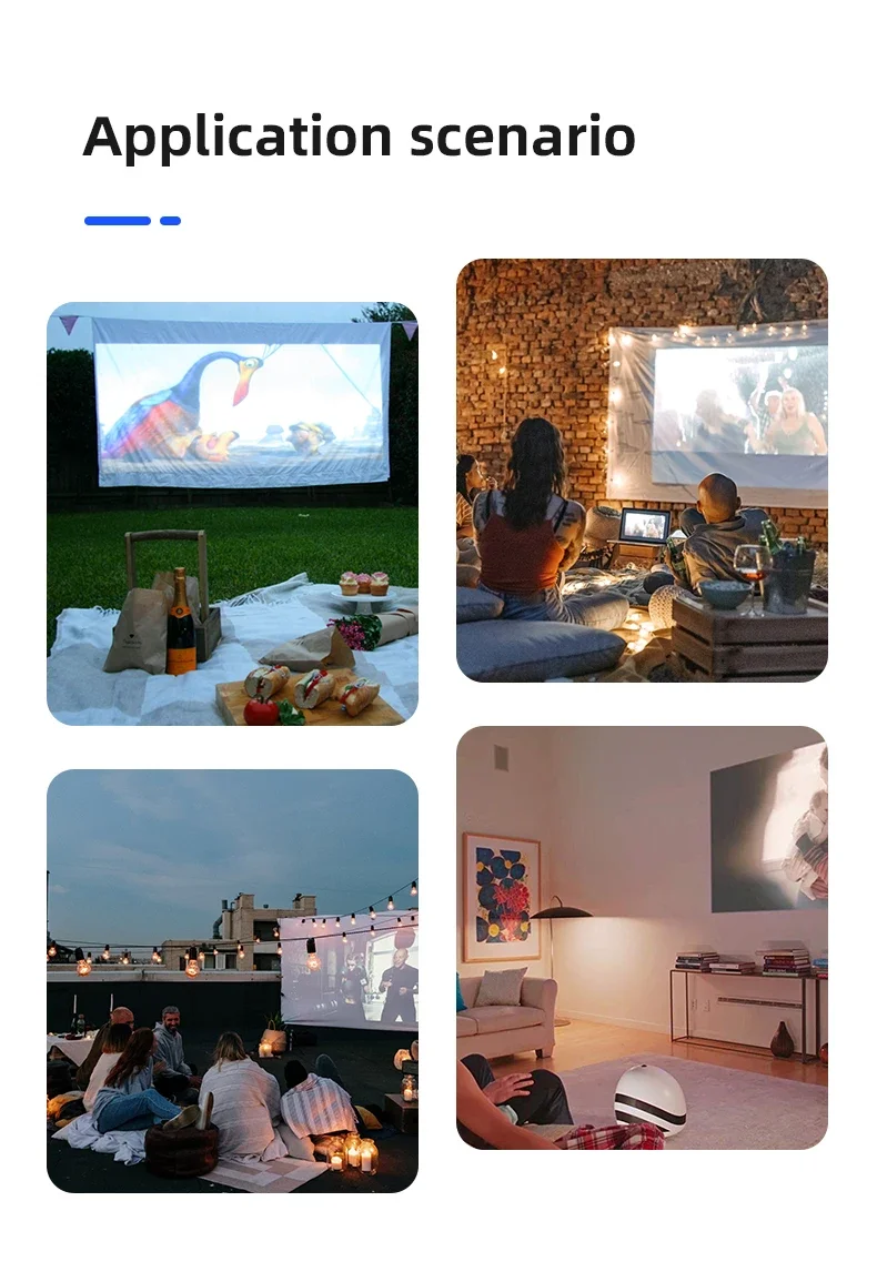 LEJIADA Portable Black Background Milk Silk Projection Screen No Crease Its Effect Is Equivalent to a 60–150 Inch White Wall