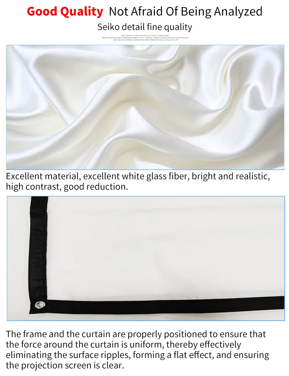 LEJIADA Projector Screen White Anti-Crease 60-200 inch 16:9 Soft High Density Portable Foldable Projection Screen Outdoor Movie