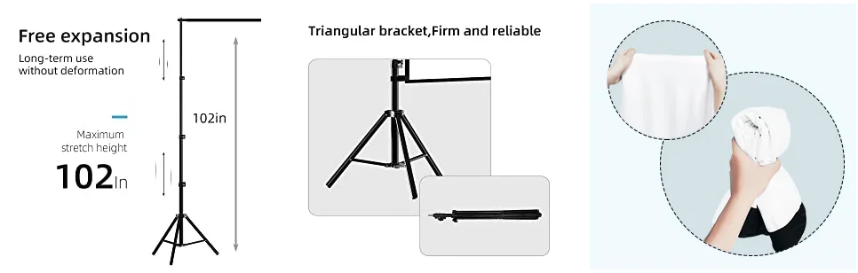 LEJIADA Projector Screen With Stand White Wrinkle-Free 60-150 inch 160° Viewing Angle Double Sided Screen Home Theater Outdoor