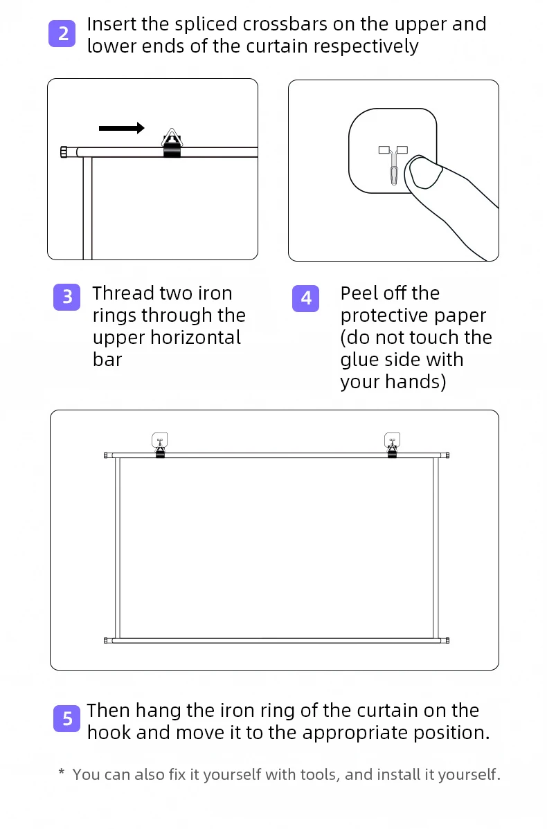 150 Inch 16:9 Wall Mount Projector Screen Polyester Fabric 4K HD Projection Screen For Home Cinema Office Meeting