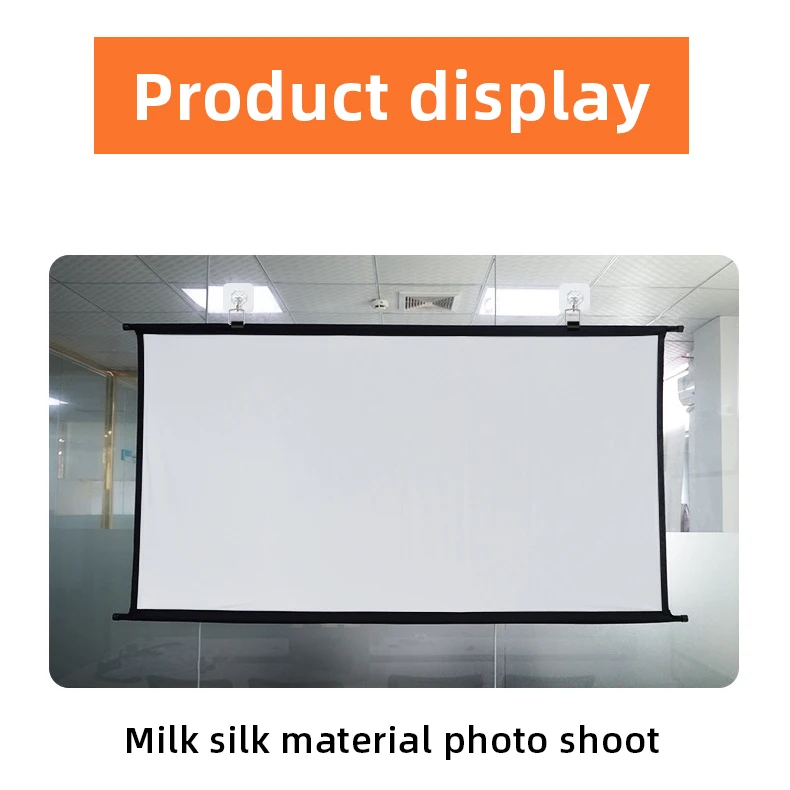 150 Inch 16:9 Wall Mount Projector Screen Polyester Fabric 4K HD Projection Screen For Home Cinema Office Meeting