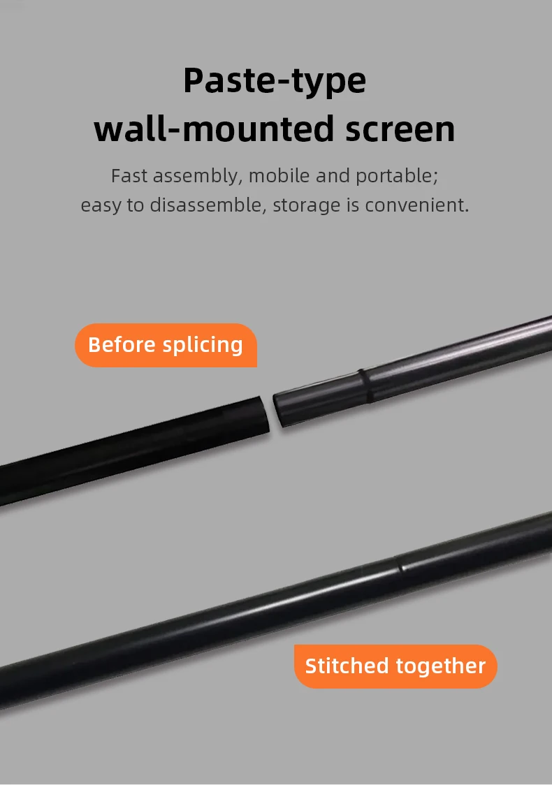 150 Inch 16:9 Wall Mount Projector Screen Polyester Fabric 4K HD Projection Screen For Home Cinema Office Meeting