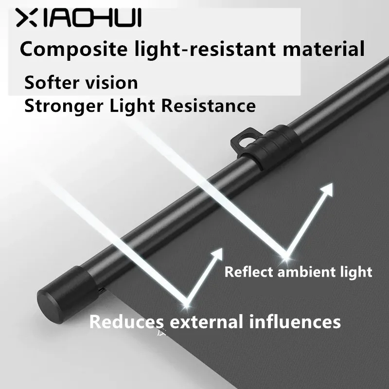XIAOHUI Anti-light Thick HD Projector Screen 16:9 No-hole Wall-mounted Projection Screen Metal Home Projection Screen 120 Inches