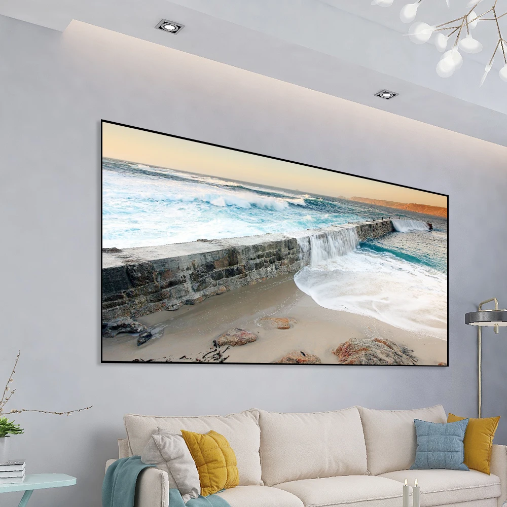 High Brightness Reflective Projector Screen 60 100 120 130 inch 16:9 Fabric Cloth Projection Screen For Espon HY300 Home Beamer