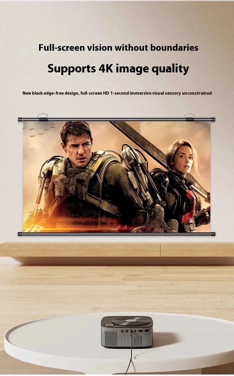 Xiaohui No-hole wall-mounted projection screen metal projection screen home projection screen 60-133 inches