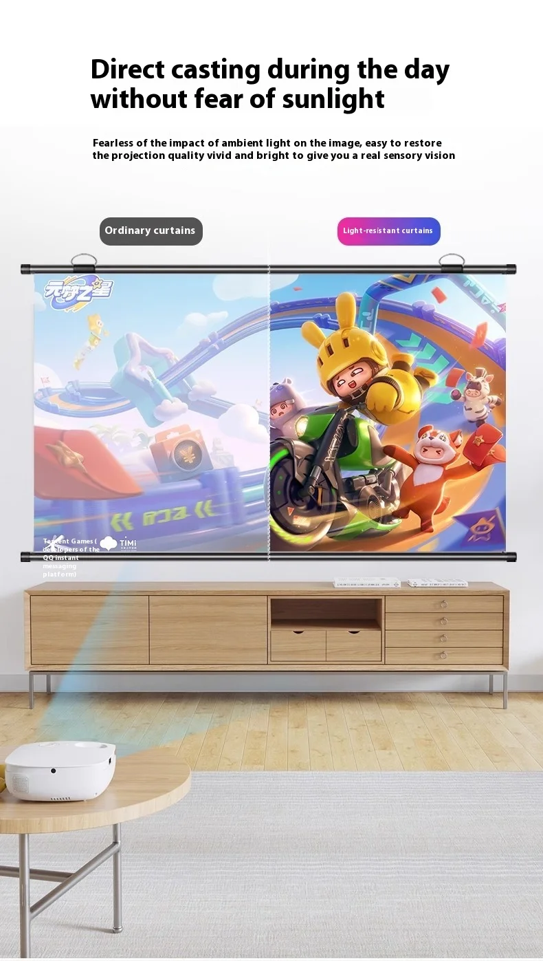 Xiaohui No-hole wall-mounted projection screen metal projection screen home projection screen 60-133 inches