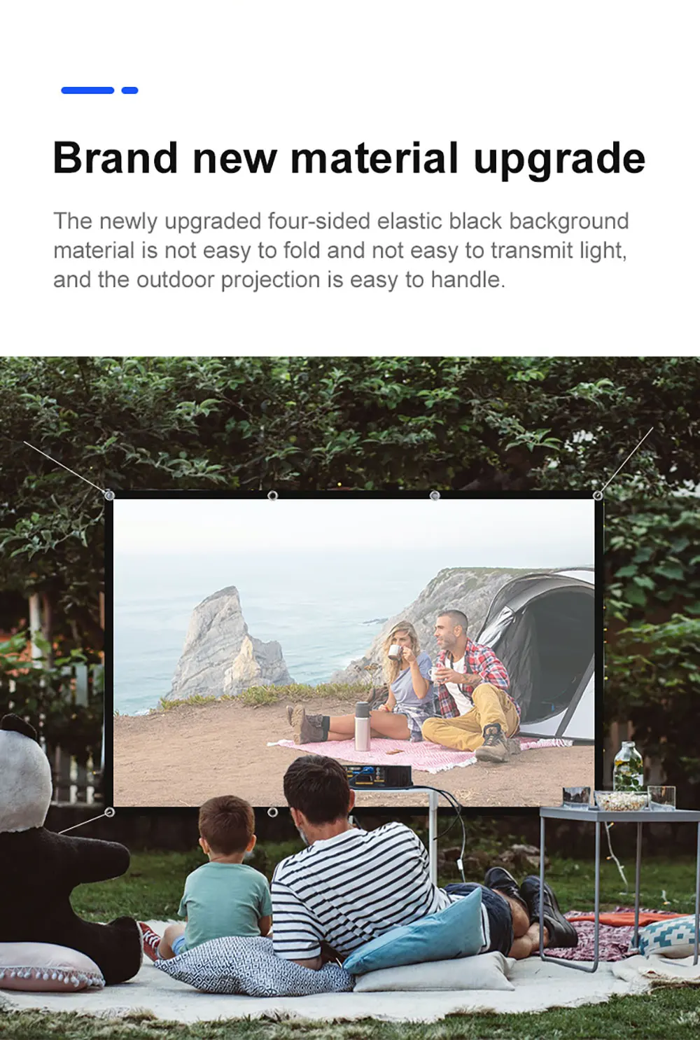 MIXITO Thick 16:9 Ratio Black Background Milk Silk Projector Screen High-definition Outdoor Or Office Or Home Projection Screen