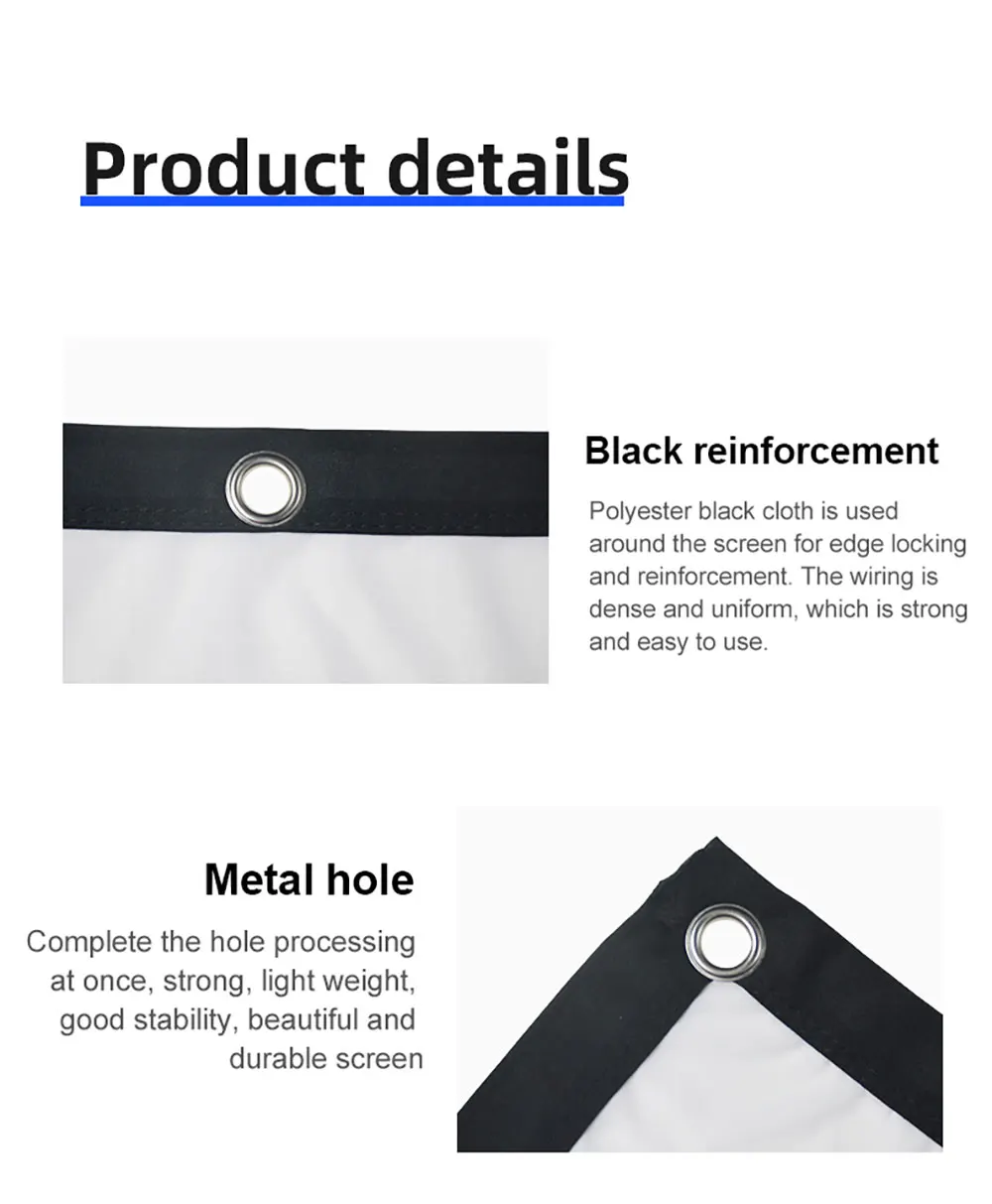 MIXITO Thick 16:9 Ratio Black Background Milk Silk Projector Screen High-definition Outdoor Or Office Or Home Projection Screen